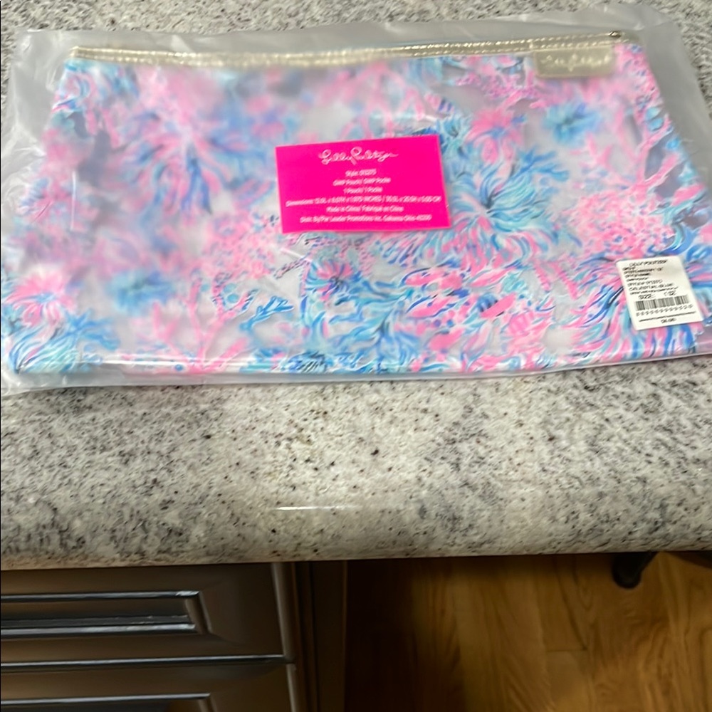 Lilly Pulitzer Pink and Blue Floral Pouch